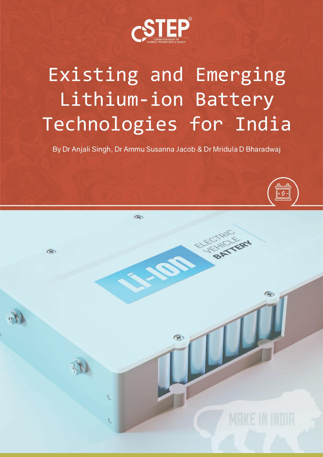 Existing and Emerging Lithium-ion Battery Technologies for India
